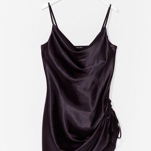 Satin Cowl Neck Dress